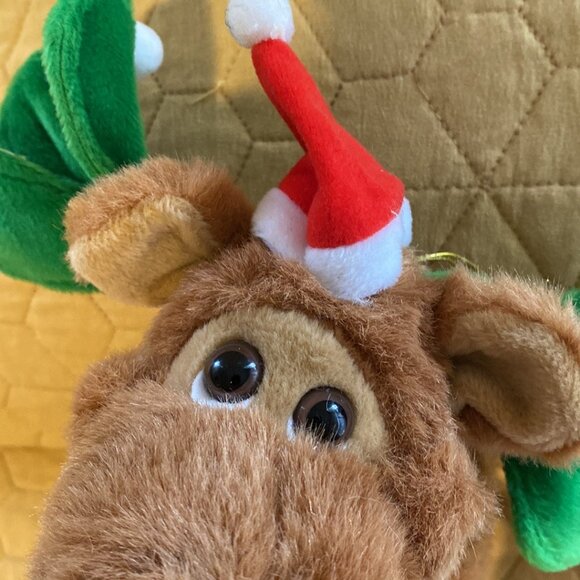 Vintage 1988 Stuffed Mooseltoe w/Holiday Outfit from Applause - Picture 9 of 11